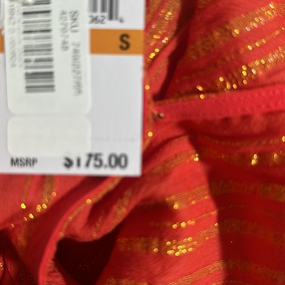 NWT MICHAEL MICHAEL KORS Metallic Crepe Ruffled Wrap Dress - Picture 13 of 13